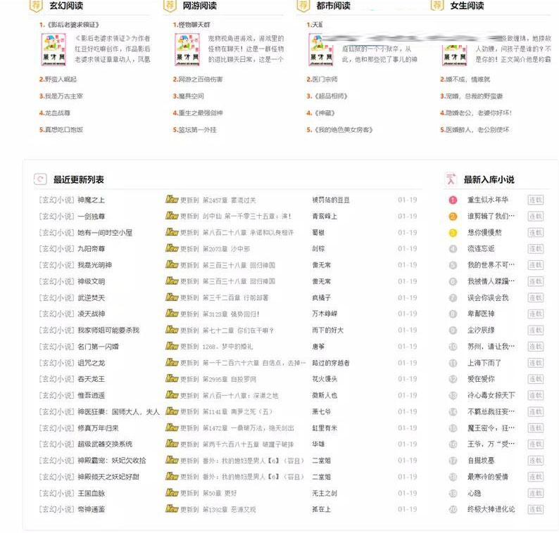 L283 深度SEO优化自动采集PHP自适应小说网站源码